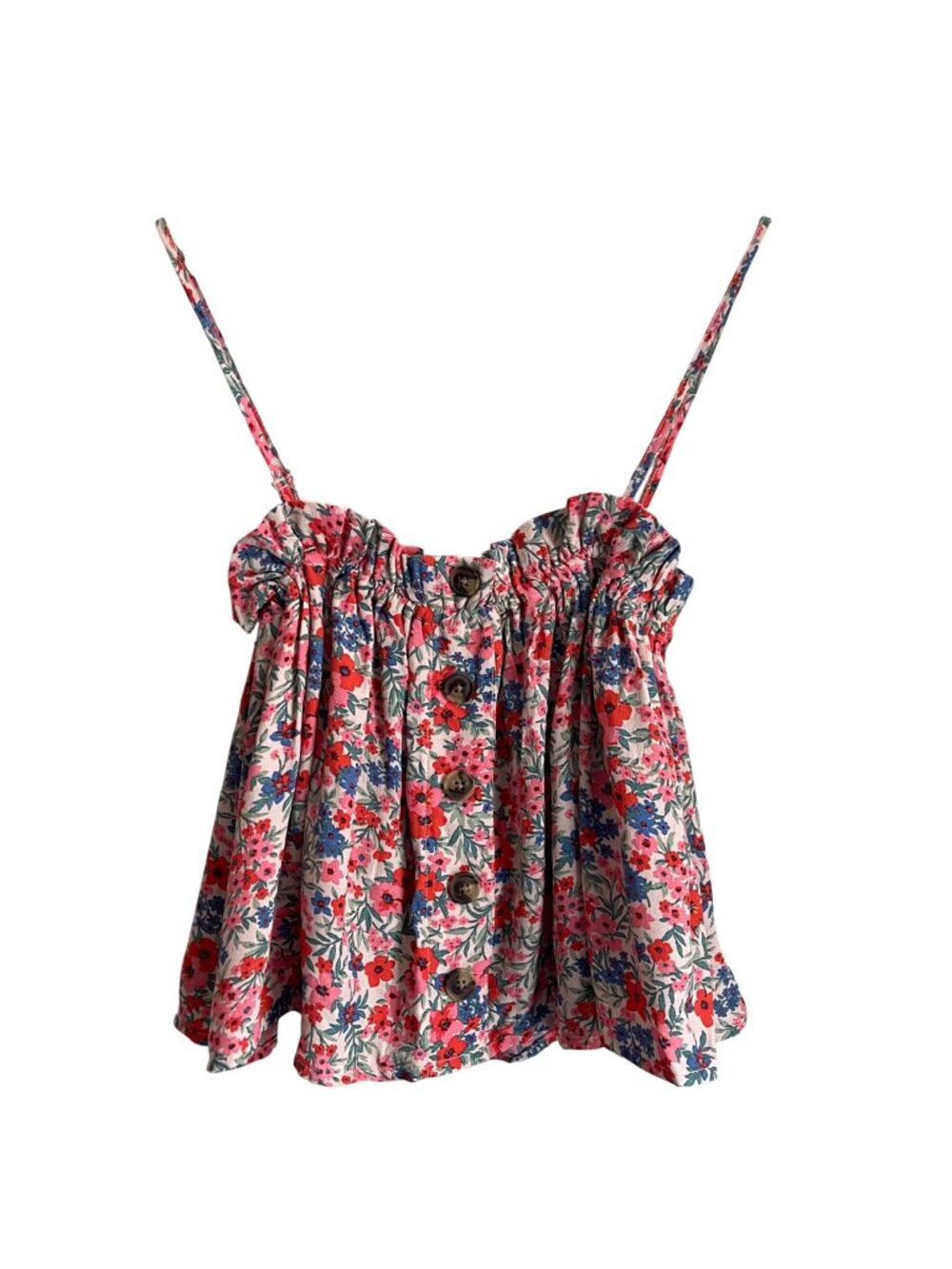American Eagle Womens Cottagecore Floral Babydoll Tank Top Size M Y2K Boho Indie